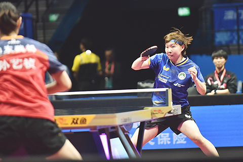 ◎ 澳門隊朱雨玲晉級乒乓球女單十六強。