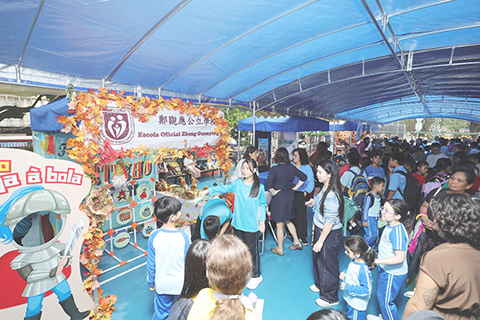 ◎ 學生透過攤位遊戲了解栗子節。