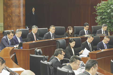 ◎ 陳子勁上任保安司司長後昨日首次到立法會引介《二0二六年財政年度保安範疇施政方針》。