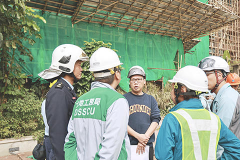 ◎ 多個部門聯合巡查施工地盤及棚架。